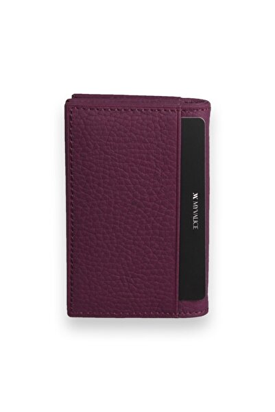 My Valice Unisex Genuine Leather Wallet And Card Holder 1818 Plum