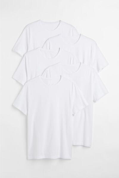 CLIPMAN Ανδρικό T-shirt Slim Fit Basic 5 τεμαχίων