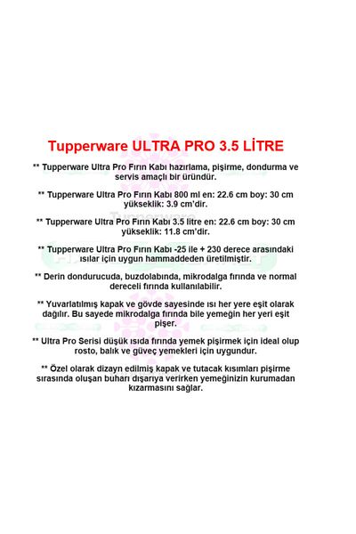 Tupperware Ultra Pro Oven Dish 3.5 liters Hsgl