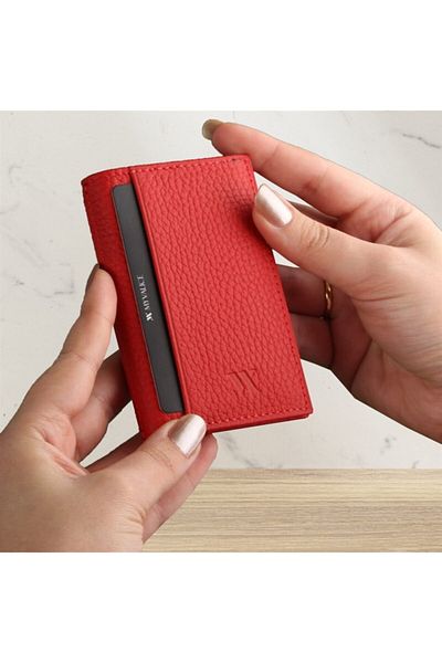 My Valice Unisex Genuine Leather Wallet And Card Holder 1818 Red