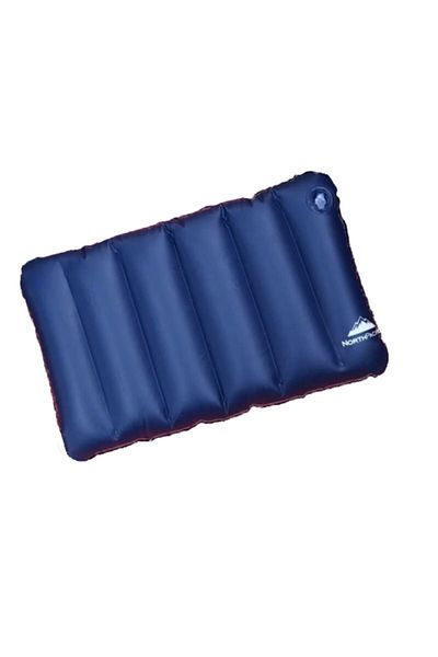 North Pacific Navy Blue Gray Inflatable Camping Pillow - Sea and Travel Pillow (1 Piece)