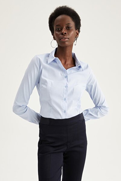 DeFacto Fitted Uzun Kollu Basic Gömlek