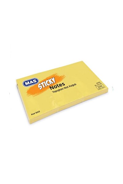 Mas ورق ملاحظات لاصق 35x51 باستيل 100 ورقة أصفر 3 كتل جنبًا إلى جنب