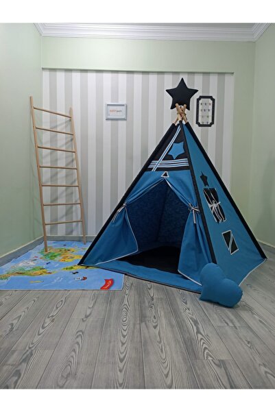 Henna Prime Duck Sabitlenebilir Çocuk Oyun Çadırı Mavi Siyah