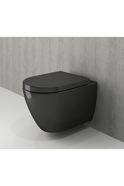 Bocchi Bocchı Venezıa Rimless Duvardan Asma Klozet Pure S Kapak - Siyah