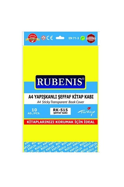 Rubenis Recipient pentru cărți matat cu adeziv galben transparent A4 *10