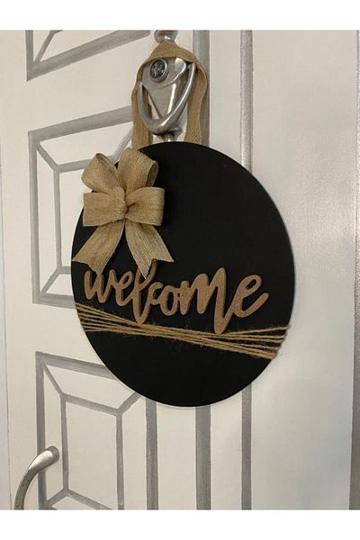 HOBİ55 Welcome Door Στολίδι Ξύλινο 30x30 2021-11