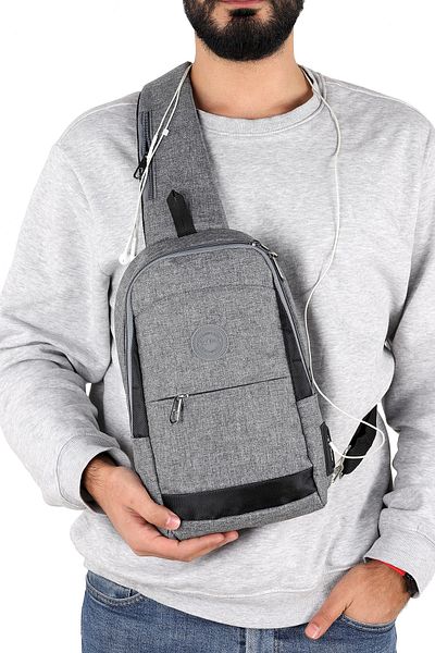 Strong Bag Τσάντα σώματος με μονό μπράτσο και πλάτη χιαστί με έξοδο ακουστικών Tk01