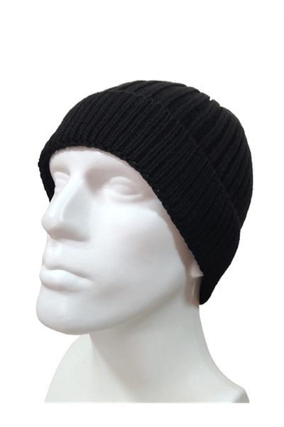 AXE SPORTSWEAR Unisex Black Winter Ribbed Folded Beret