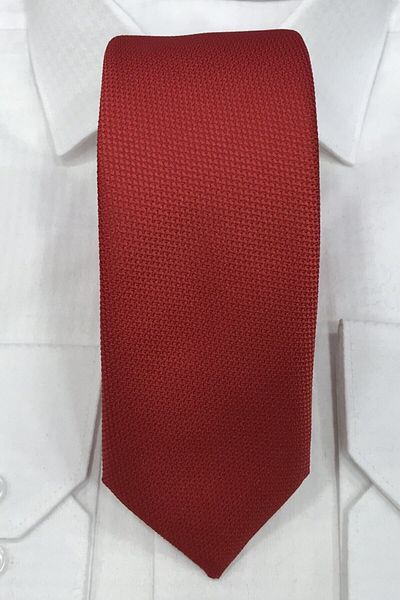 Gambocci Men's Red Dobby Handkerchief Tie
