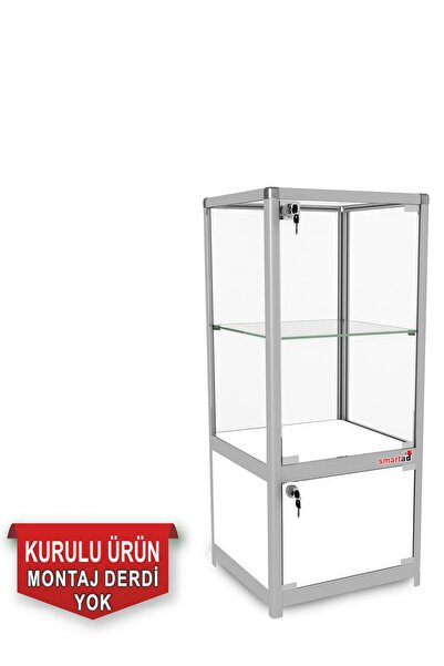 Smartad Camlı Vitrin - Camlı Dolap - Camlı Koleksiyon Vitrini - Cam Raf - Kur...