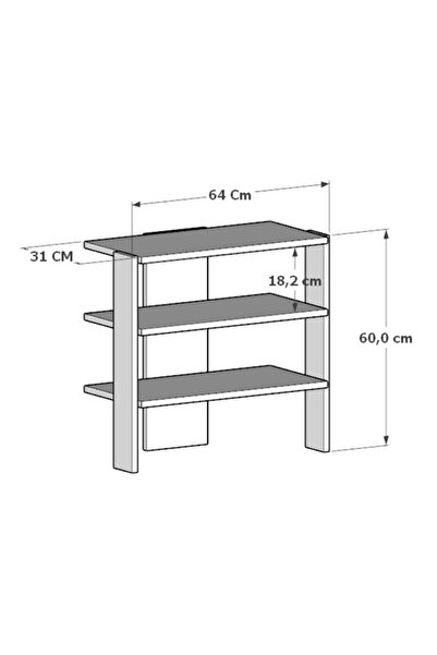 ANALİTİK MOBİLYA Vuhan Raflı Ayakkabılık Beyaz