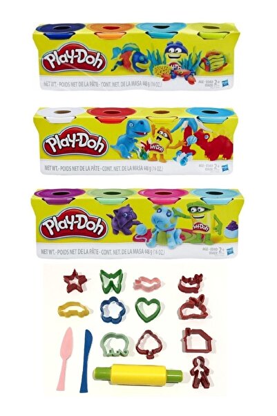 Play Doh Kar Tanesi- 1.kalite 12 Renk Oyun Hamuru Ve 15 Parça Kalıp Seti