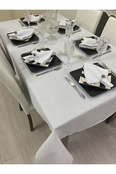 Zeren Home Fata de Masa Bougainvillea Fara Sclipici Aspect In In Alb 25 Bucati