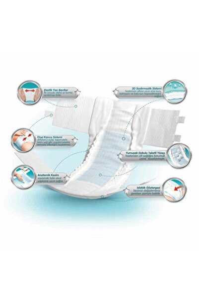 Joly Adult Patient Diapers with Flexible Waistband Medium 30 Pieces 2 Packs 60 Pieces