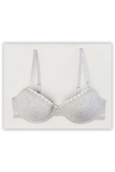 DEEP SECRET Women's Gray Line Elastic Unassisted Covered Underwire Bra