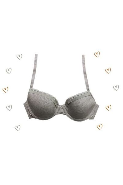 DEEP SECRET Women's Gray Line Elastic Unassisted Covered Underwire Bra