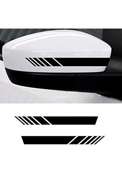 esticker 15 X 2 Cm Side Mirror Auto Strip Sticker Car Sticker Black 2 Pcs