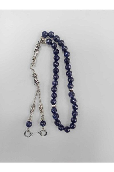 Yüksel Boncuk 8mm Navy Blue Star Natural Stone Alpaca Rosary