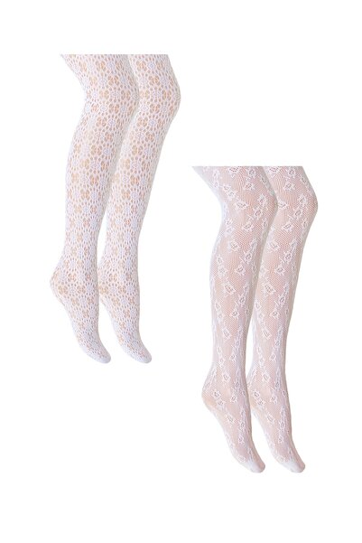 UNLIMITED LEGWEAR 2li Bahar Dalı Geometrik Desenli Dantel File Çocuk Külotlu ...