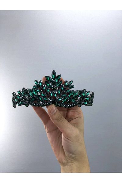 Hobigram Emma Dark Green Henna And Bridal Crown – Προσαρμοσμένο σχέδιο, αξεσουάρ, ποιοτική παραγωγή, εντυπωσιακό στυλ
