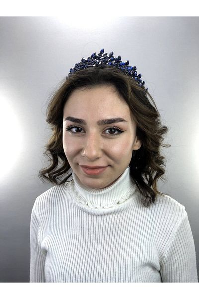 Hobigram Navy Blue Sara Model Henna and Bridal Crown – Ειδικό σχέδιο, αξεσουάρ, ποιοτική παραγωγή, εντυπωσιακό στυλ