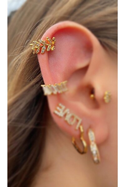 Arescollection Cerrahi Çelik Rosegold Helen Kıkırdak Conch Kulak Memesi Piercingi