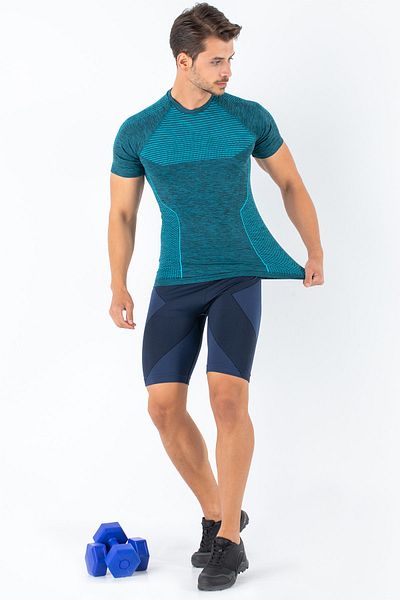MioFit Tricou sport fără cusături cu mânecă scurtă pentru bărbați