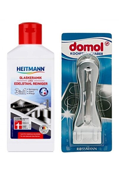 HEITMANN Cam, Seramik, Inox Ocak Temizleyici Ve Domol Spatula 2 Li Set -