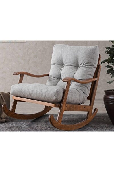 YASÜ Sallanan Sallanır Koltuk Ahşap Dinlenme Baba Emzirme Kitap Tv Koltuğu Mi...