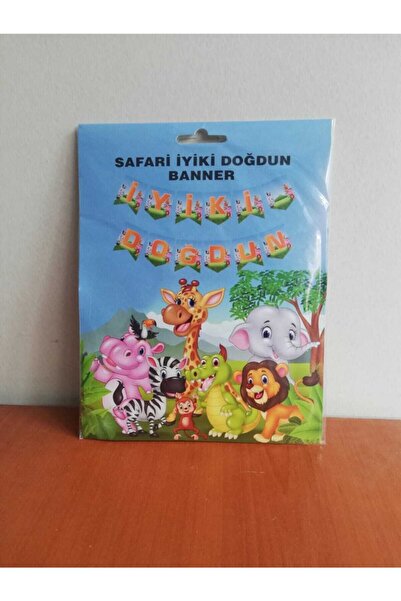 Cadde Süs لافتة مطبوع عليها "عيد ميلاد سعيد" تحت عنوان سفاري