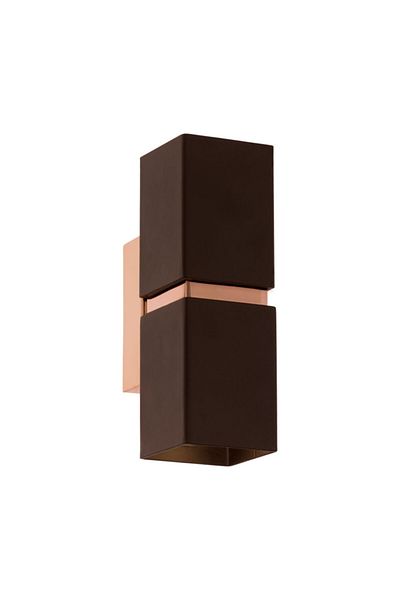 Eglo 95379 Passa - Brown Copper Cast Steel Wall Lighting, Ip20 Gu10-Led Ma