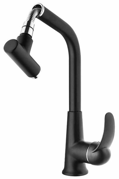 HMS T-max Kitchen Sink Faucet with Black Spiral