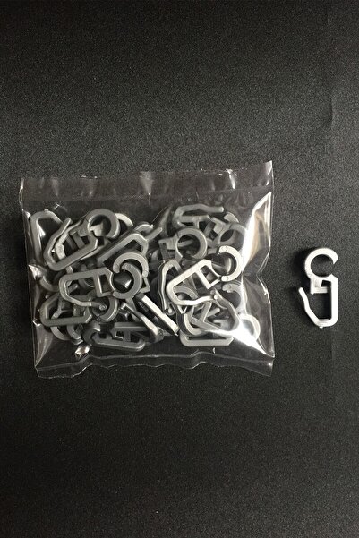 Konur Store Rustik Perde,ahşap Ve Plastik Halka Klipsi. Gümüş Rengi- 25 Adet