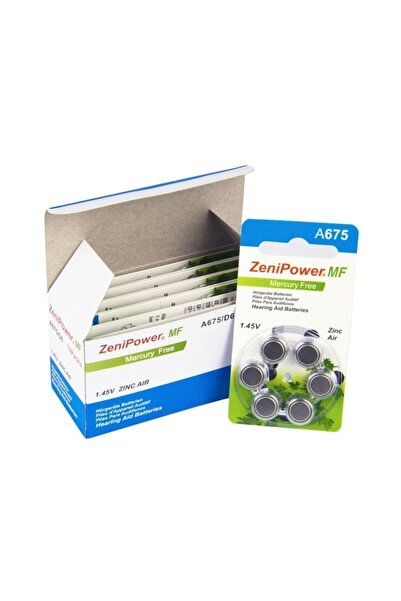 ZeniPOWER A675 Numara Kulaklık Işitme Cihazı Pili 5 Paket-30 Adet