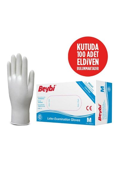 Beybi Latex Powdered Examination Gloves 5 X 100 Pieces Medium