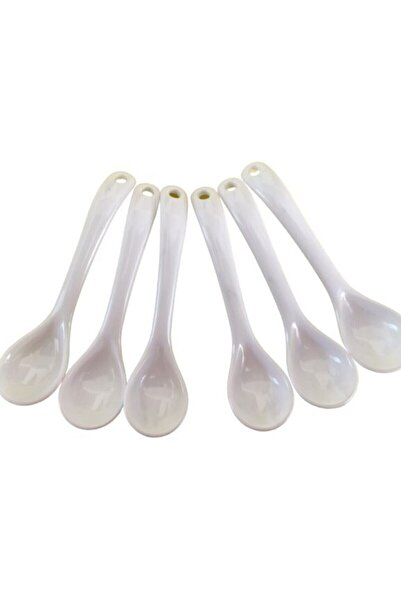 Pobi ملعقة توابل طعام بلاستيكية بيضاء - 12 قطعة