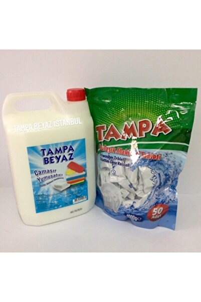 TAMPA Beyaz Sabun Kokulu Çamaşır Yumuşatıcı 5lt & Beyaz Bulaşık Makinesi Tableti