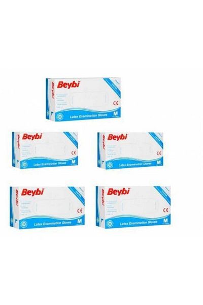 Beybi Examination Gloves Medium Powdered Latex 5 Pack