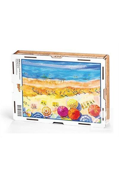 King Of Puzzle Beach And Colorful Umbrellas Wooden Puzzle 500 Pieces