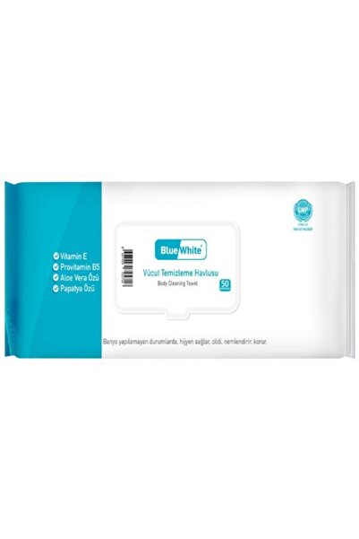 Bluewhite Yetişkin Hasta Vücut Temizleme Mendil-havlusu (18 Li Set) 50 Yaprak...