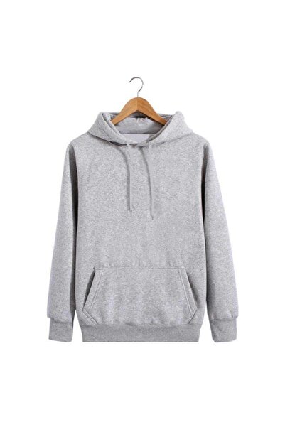 Deocept Hanorac gri oversize cu glugă Kangru Buzunar unisex