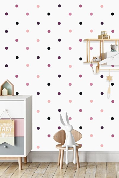 Moccoll 204 τμχ Μωβ αποχρώσεις Στρογγυλό αυτοκόλλητο τοίχου Παιδικό δωμάτιο Σ...