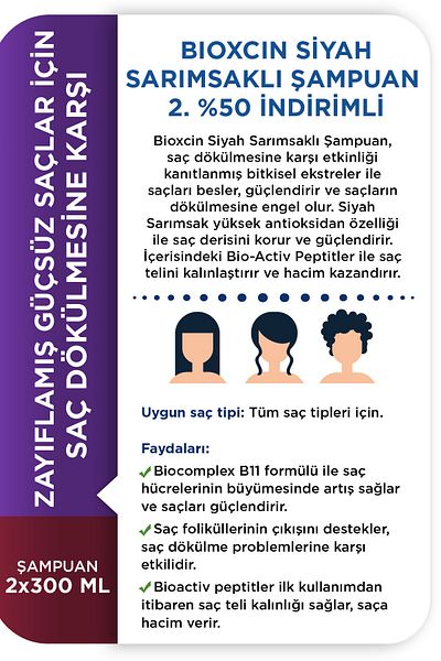 Bioxcin Šampon z černého česneku 300 ml 2 balení