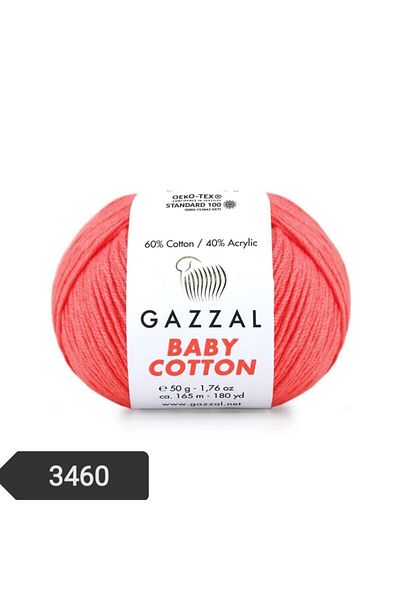 Gazzal Baby Cotton Amigurumi Yarn 50 Gr Πλεκτό Χέρι Σκέλος Punch Yarn 3460 Βαμβάκι+ακρυλικό