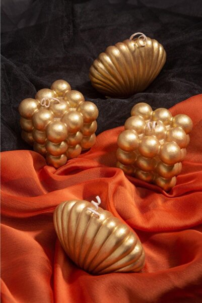 Genel Markalar Nbc Gold Dekoratif 2'li Mum Seti Buble - Istiridye 193