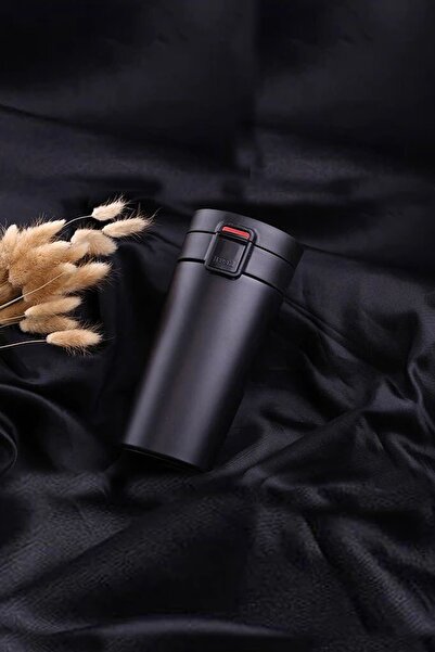tusah Siyah Termos Mug 380 Ml Baskı Yapılabilir
