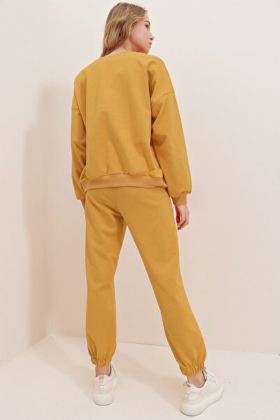 Trend Alaçatı Stili Trainingsanzug - Gelb - Regular Fit