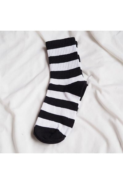 Planet Butik Black and White Striped Socks