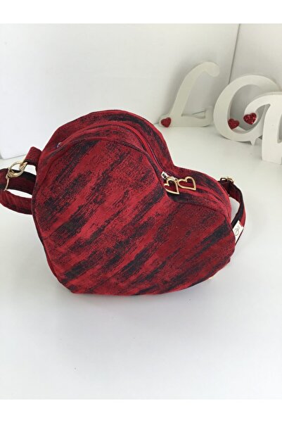 CIGDEMCALISKAN Auroralovebag Kırmızı Kalp Yan Çanta